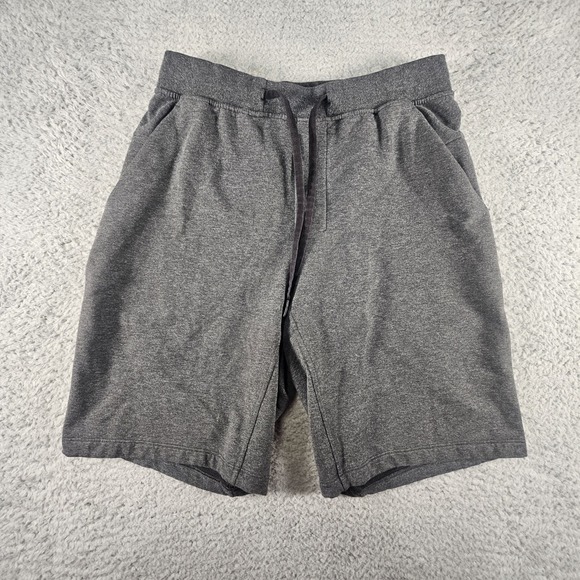 Lemon Other - Lululemon Gray City Sweat Shorts Mens M Drawstring‎ Pull On Zip Pockets Logo Gym
